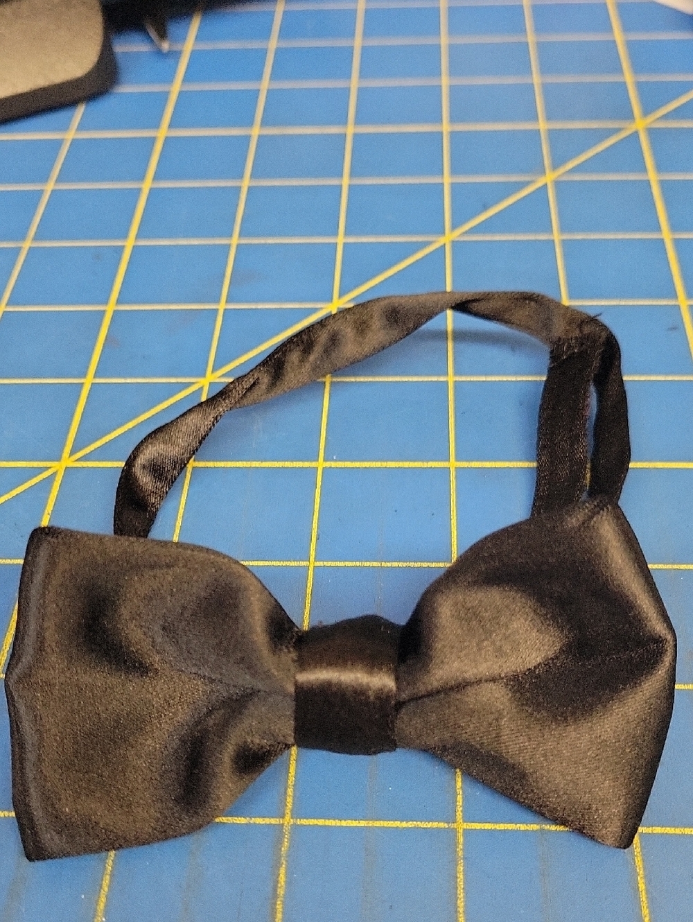 Classic Black Satin Bow Tie 15" Length NWOT